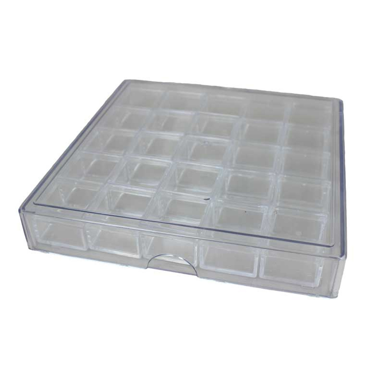 Grobet Clear Plastic Storage Box Set - 6 Inches Square | Esslinger